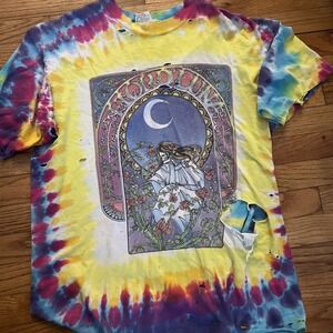 Vintage  Grateful Dead Moon Garden Florduana Tye Dye Eye Dye XL T Shirt Tee